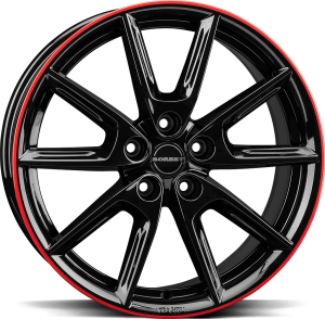 Borbet LX19 Black Gloss Rim Red
